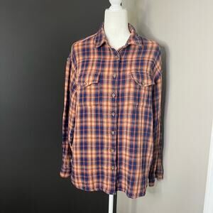Cleo + Wolf Woman's Breezy Springs Plaid Print Flannel Shirt- Size M